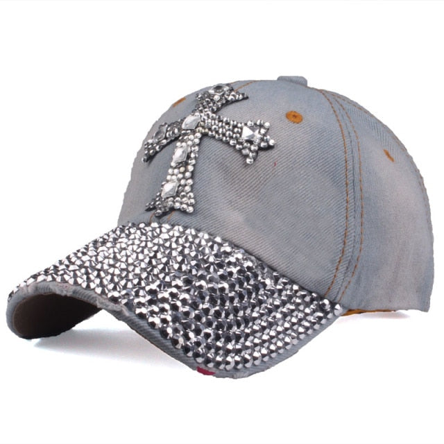 Y2K Cross Rhinestone Cap – Pinky Dollz